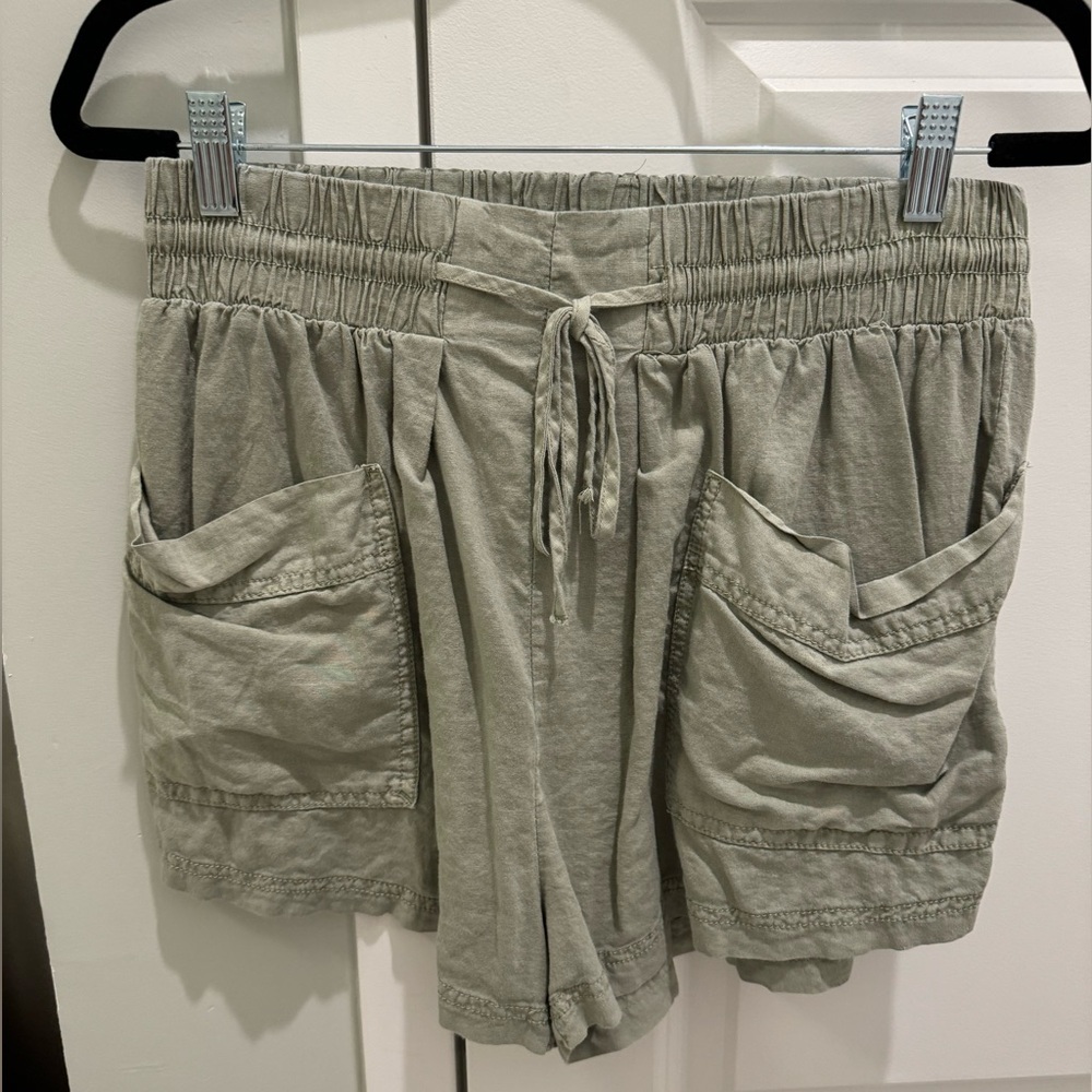 Free people high rise linen shorts